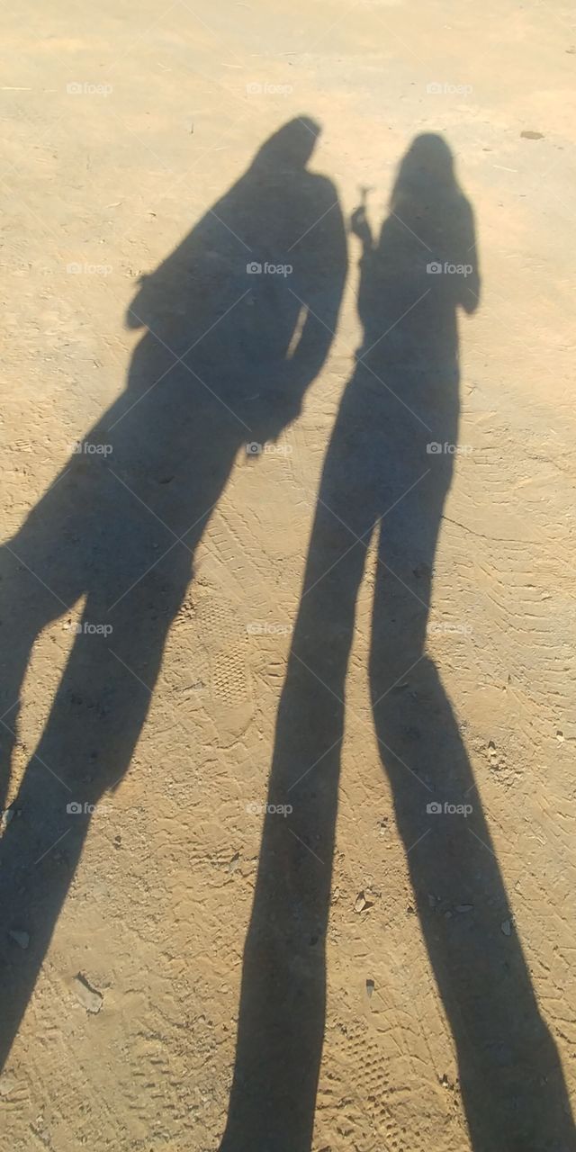 two shadows in the desert