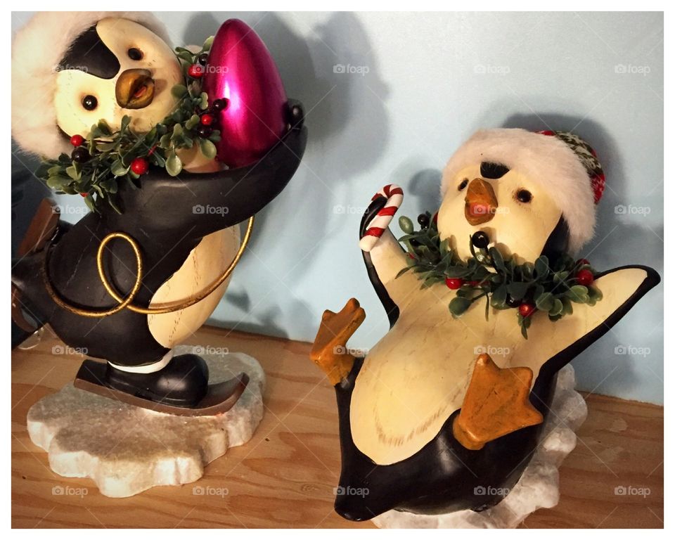 Christmas penguin decorations