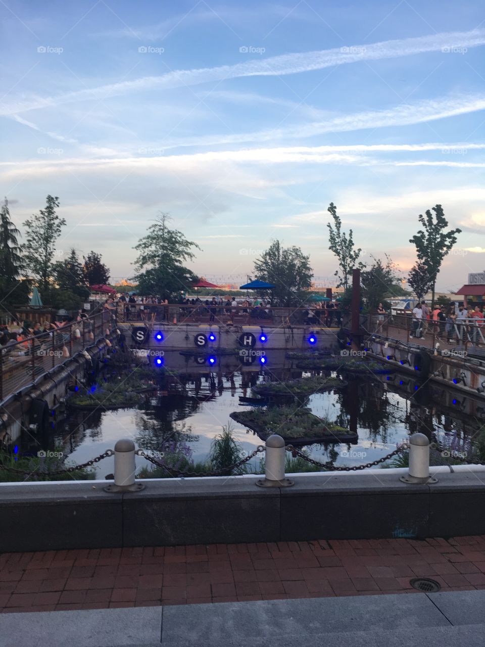 Penn’s Landing at dusk 