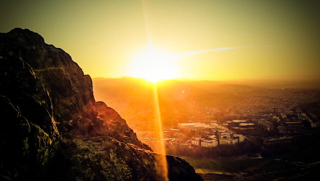 Edinburgh Sunset. Sunset view from Arthur's Seat
