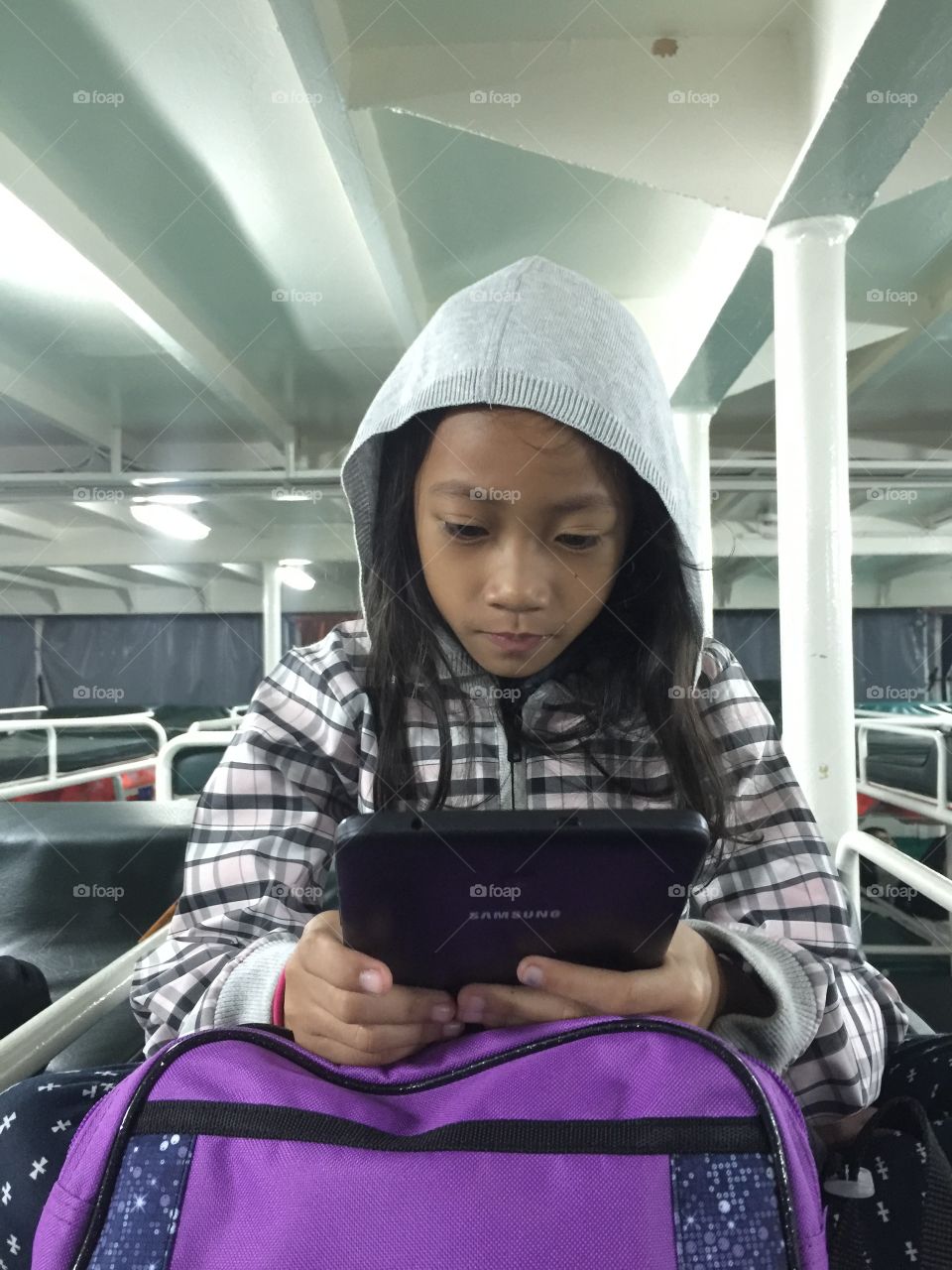 A girl using technology