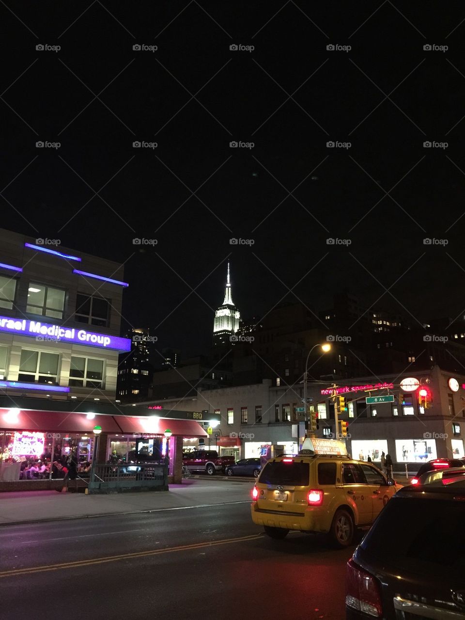 View of Empire State Building at night