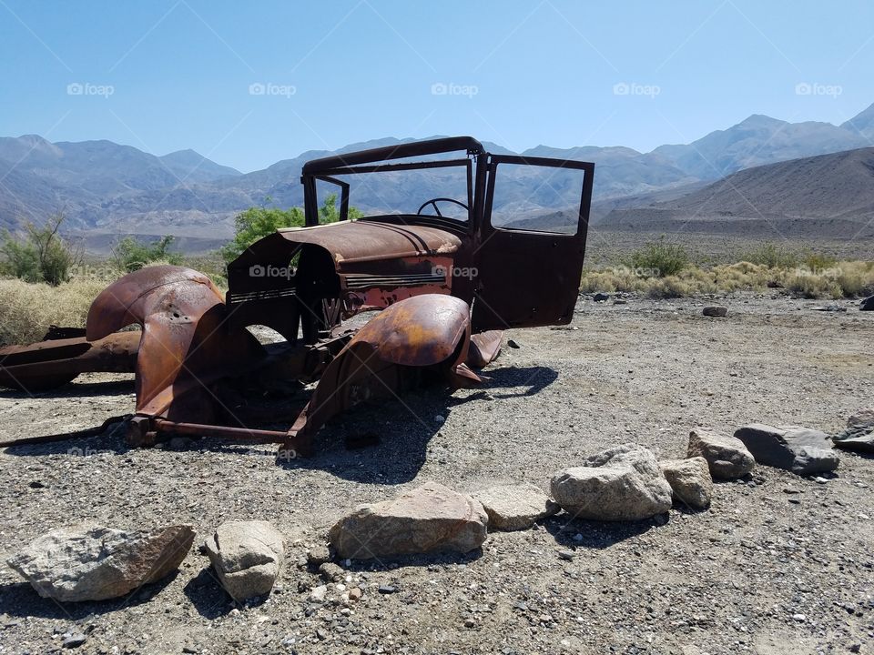 Abandoned truck in the desert