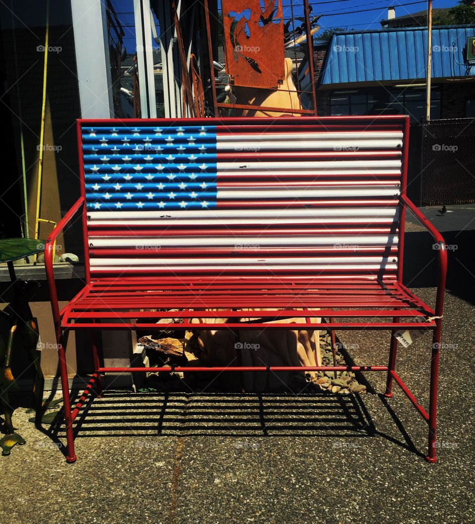 American Flag Bench