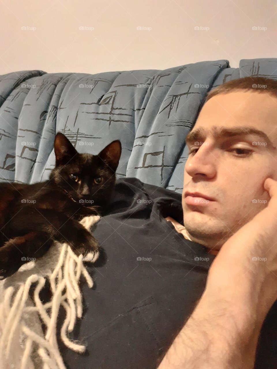 Ukraine men with cat