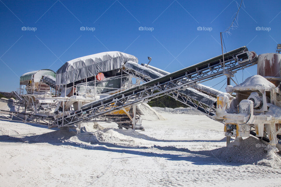 Quarry and its machinery. 