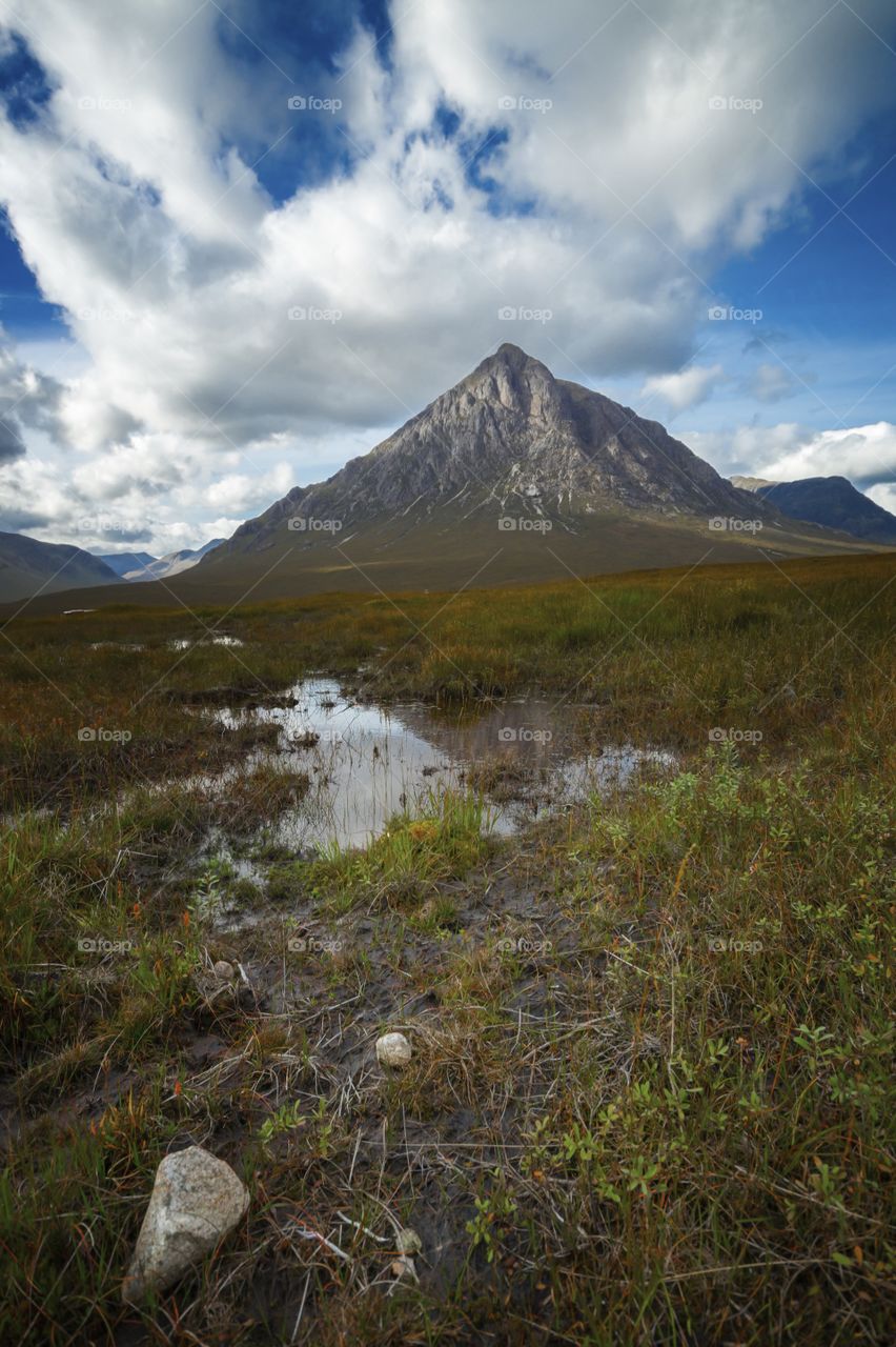 Distant view of mountain peak