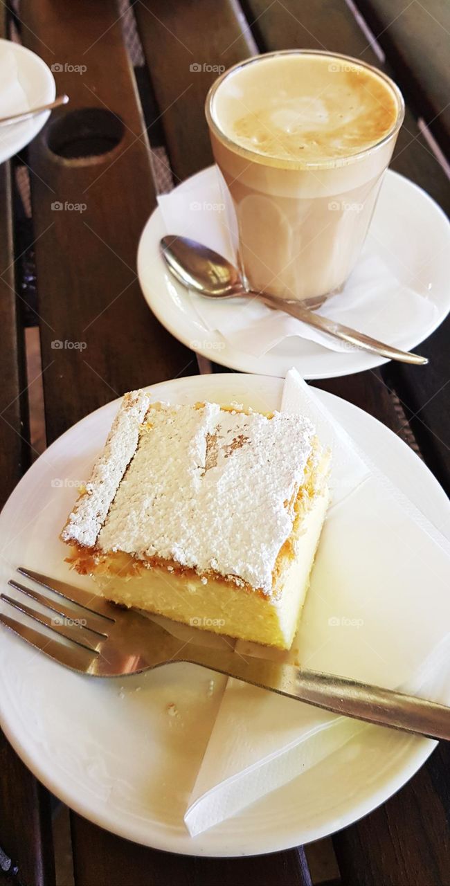 cheese cake and coffee