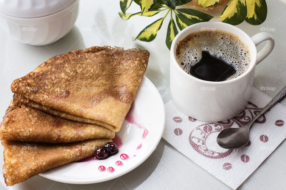 coffee and pancakes for breakfast