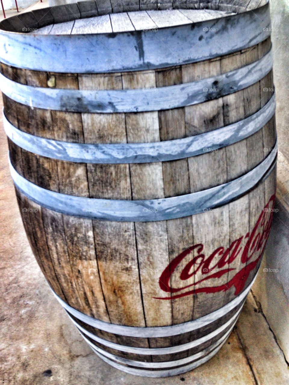 In the old days. Coca cola wooden barrel