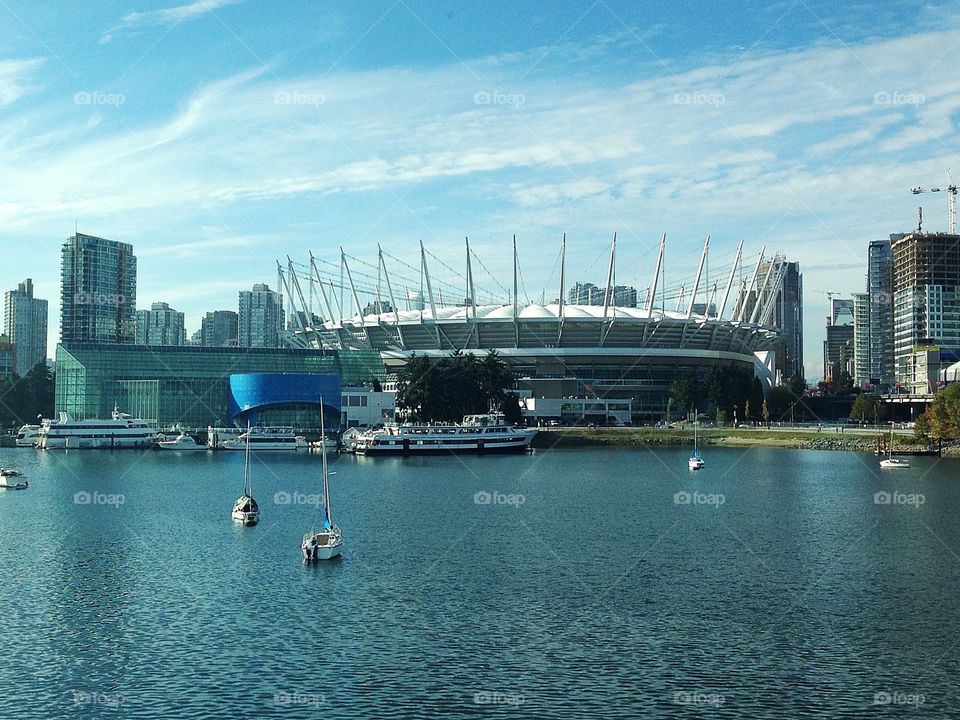 Vancouver British Columbia Harbour and skyline view, . Vancouver British Columbia Harbour and skyline view, 