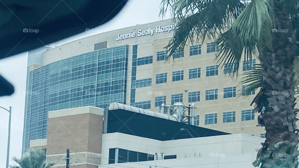 Departing Galveston different Route Harborsside Drive through the Port of Galveston Texas. UTMB Hospitals and Doctors Pavilians. 