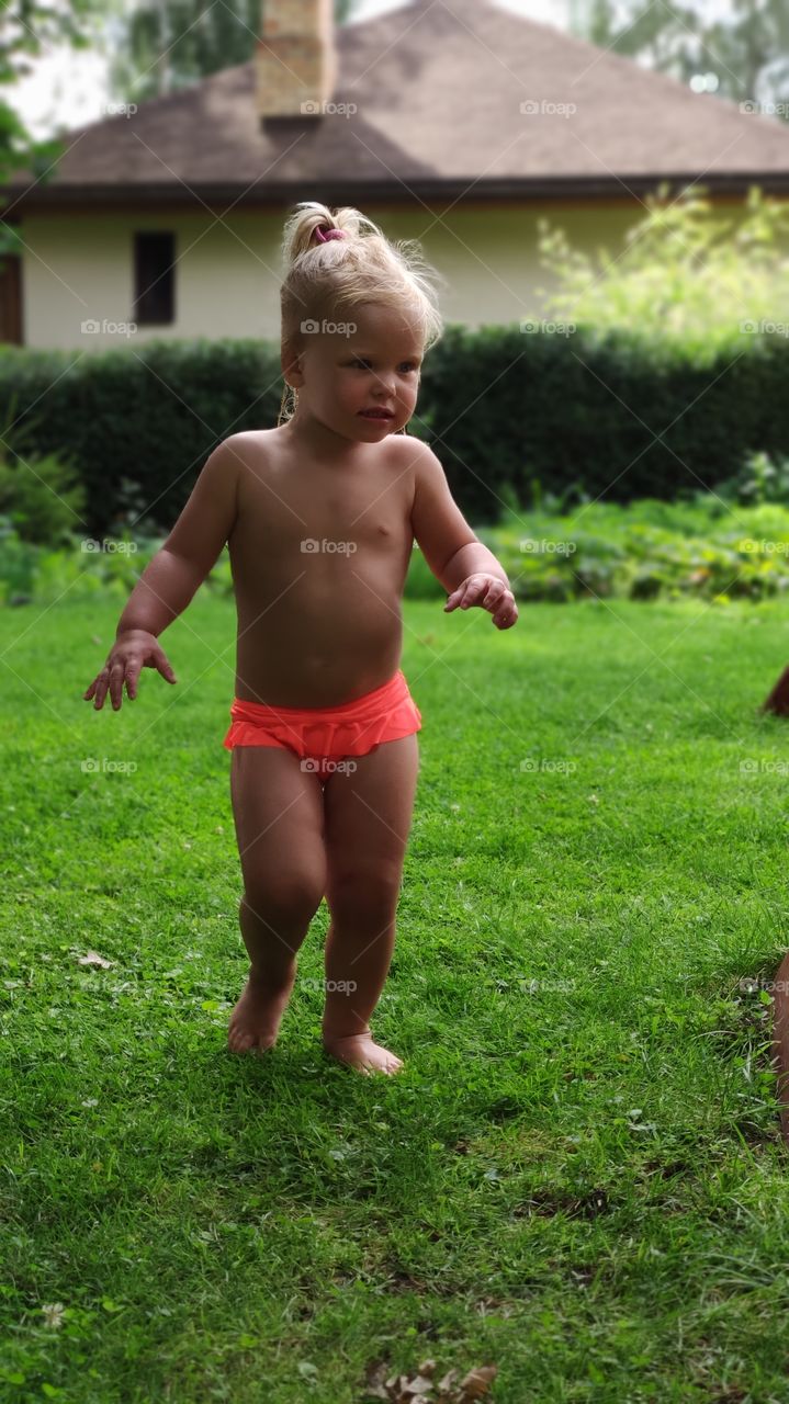 cute girl in the summer