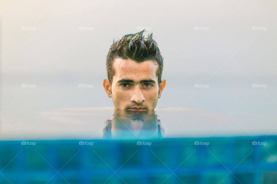 Model in pool. Indian Model in Swimming Pool