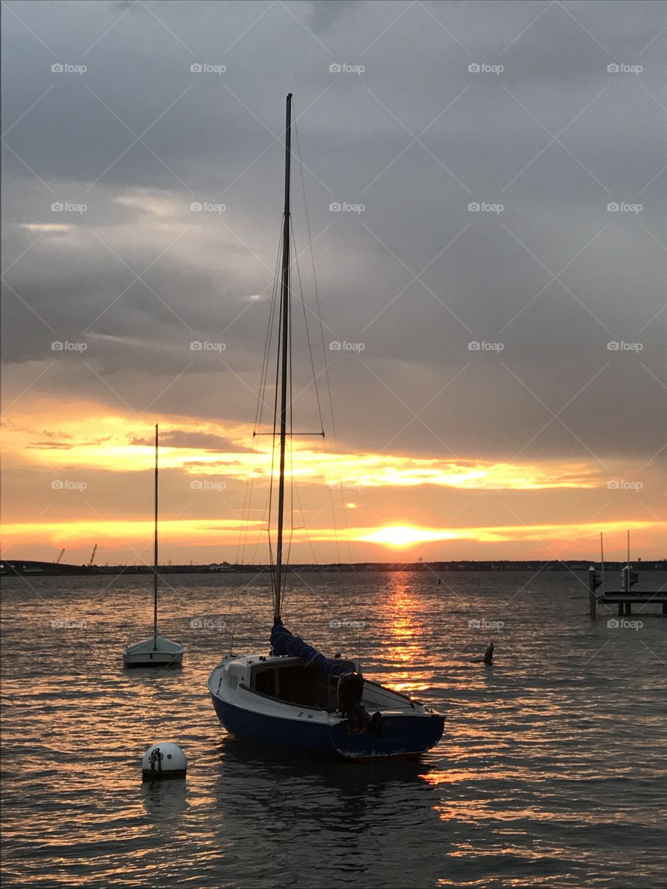 Water, Sunset, Dawn, Sea, Boat