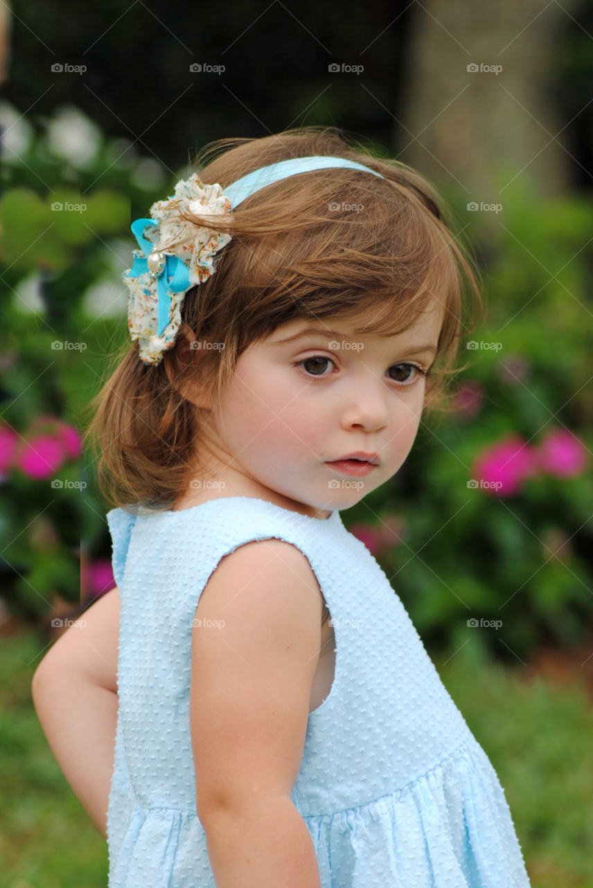 garden girl blue baby by sher4492000