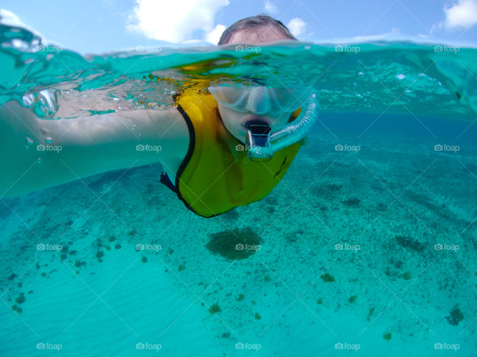 Snorkeling selfie under the sea.