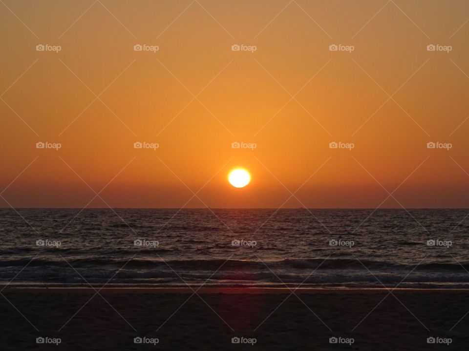 Sunset over Goa beach 