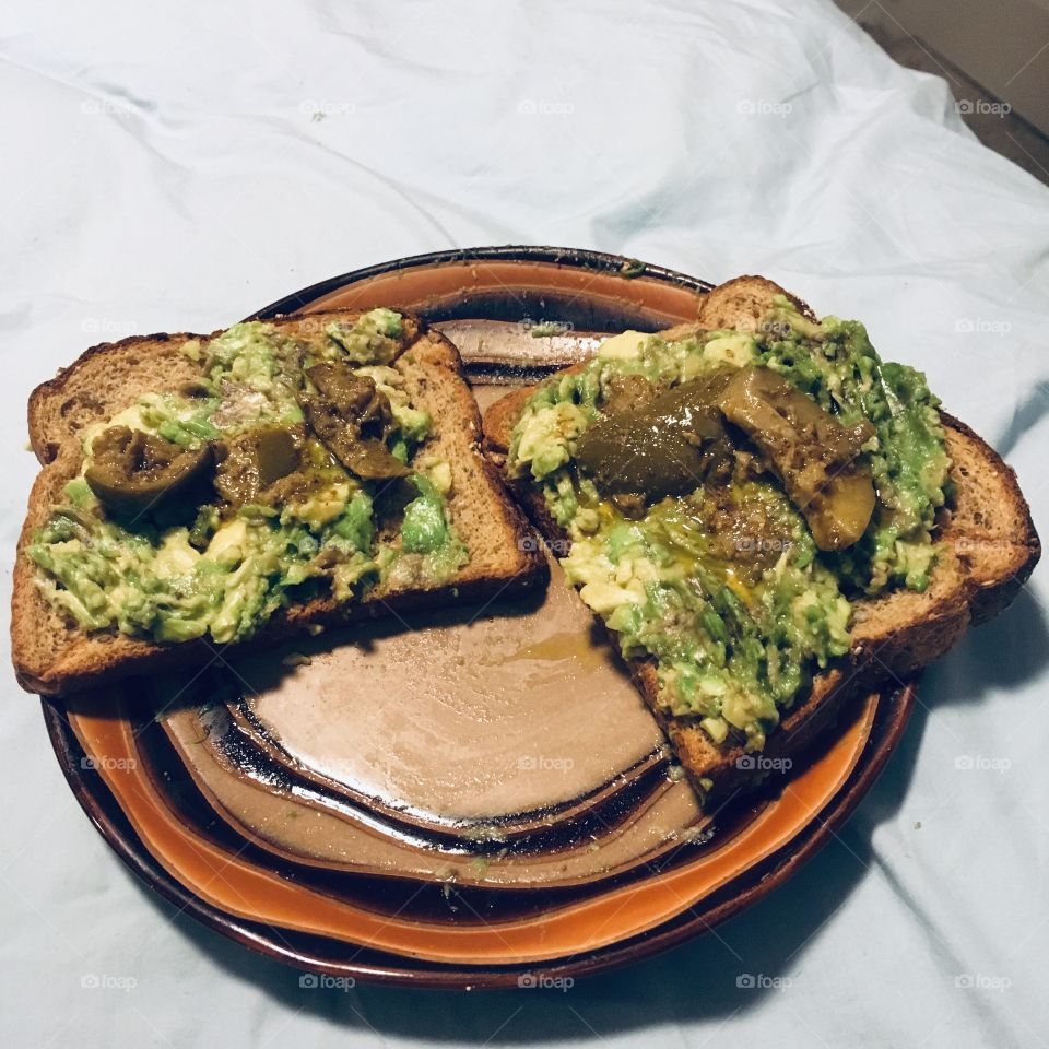 Avocado toast at a different angle 