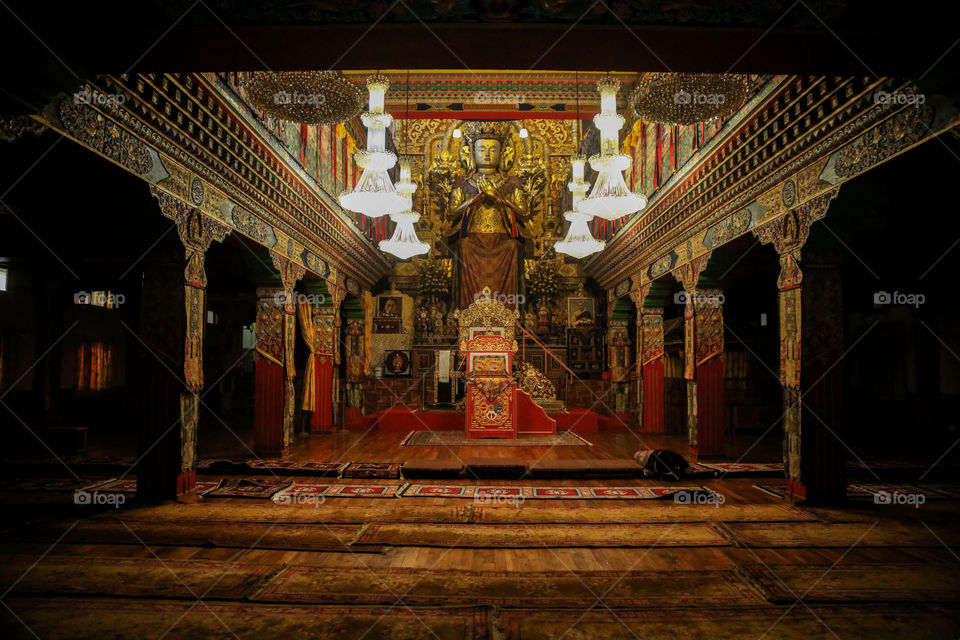 Interior of buddha temple