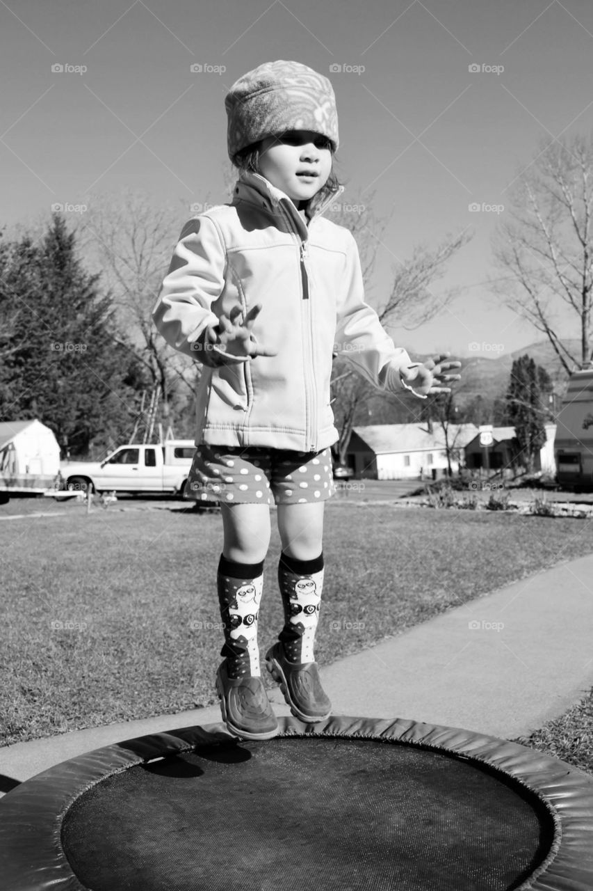 anne playing trampoline