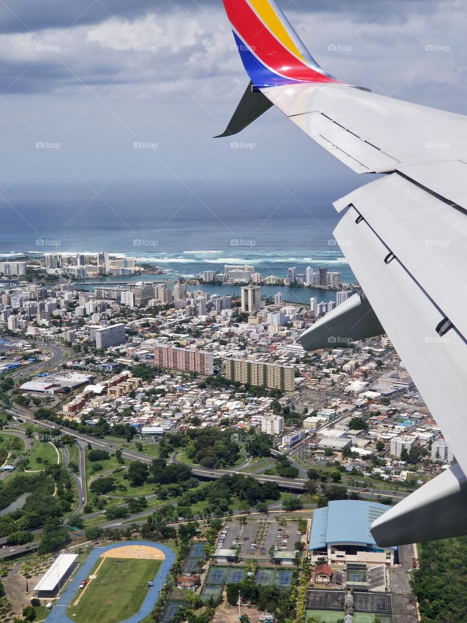 Flying into San Juan Puerto Rico Luis Munoz Marin Airport..Aeropuerto