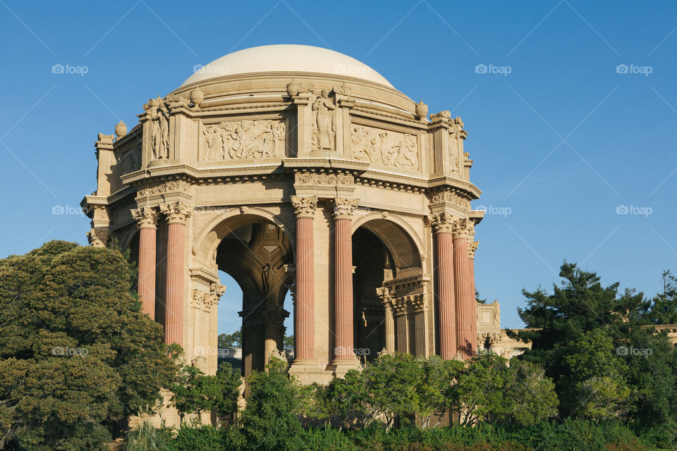 The dome at the fine arts Palace in San Francisco