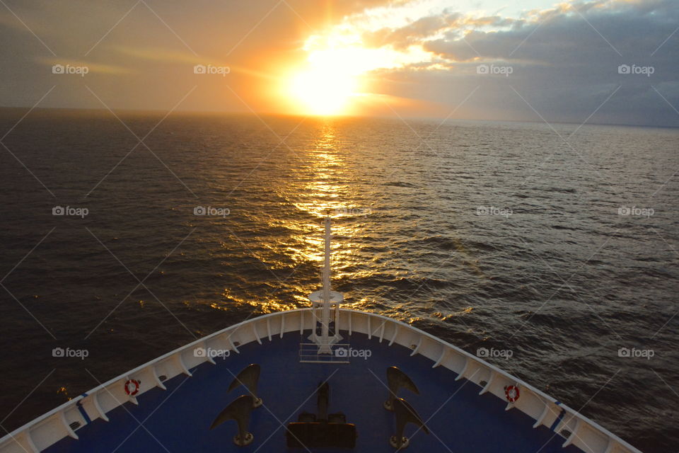Sunset on a Cruise Ship. Bahamas to Florida. 