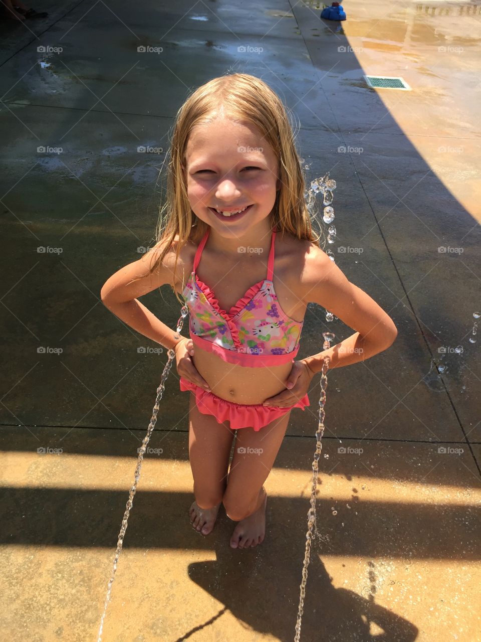 Little girl at a water park