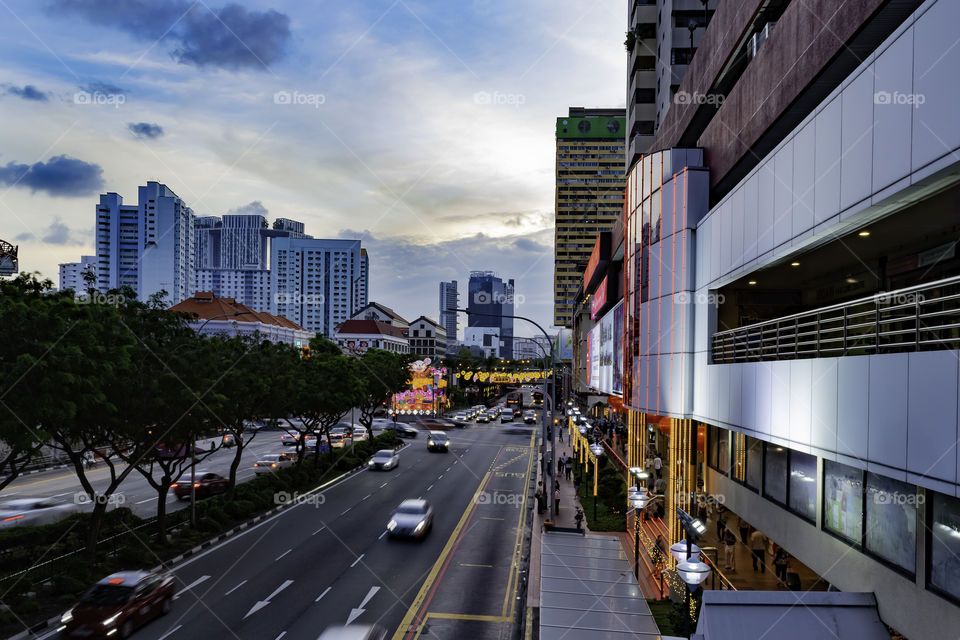 Evening view of the city