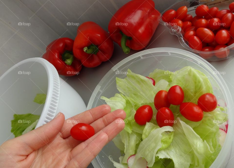 healthy breakfast full of vitamins - fresh salad