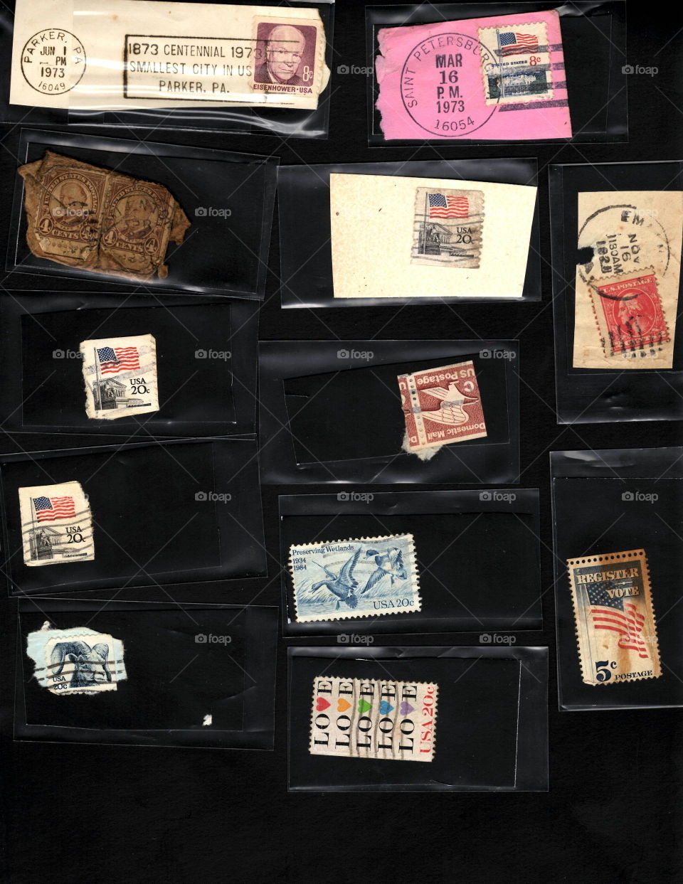 set antique stamps