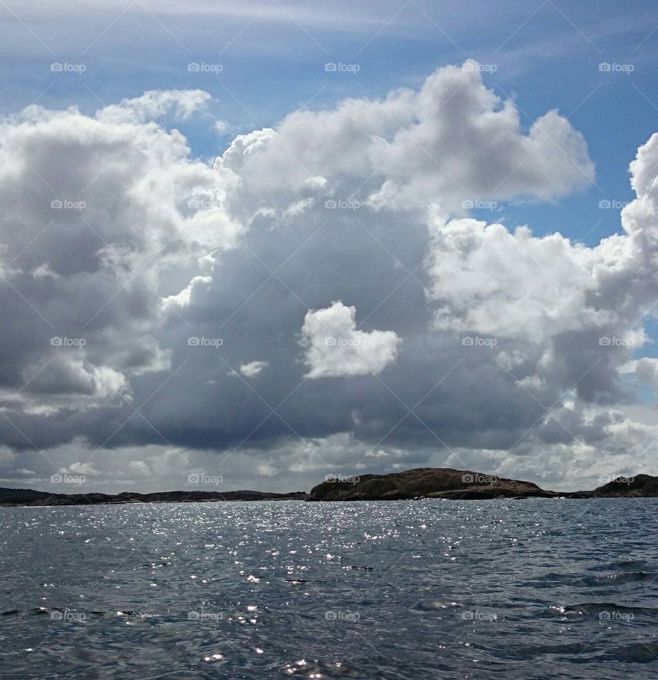 Heart  shaped clouds Love sign 
