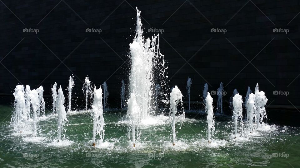 Water fountain at night.