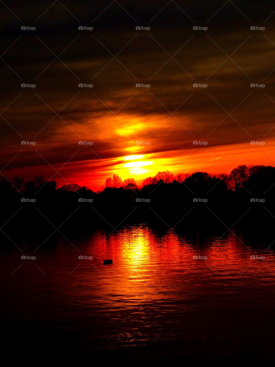 Beautiful lake sunset in Indiana 