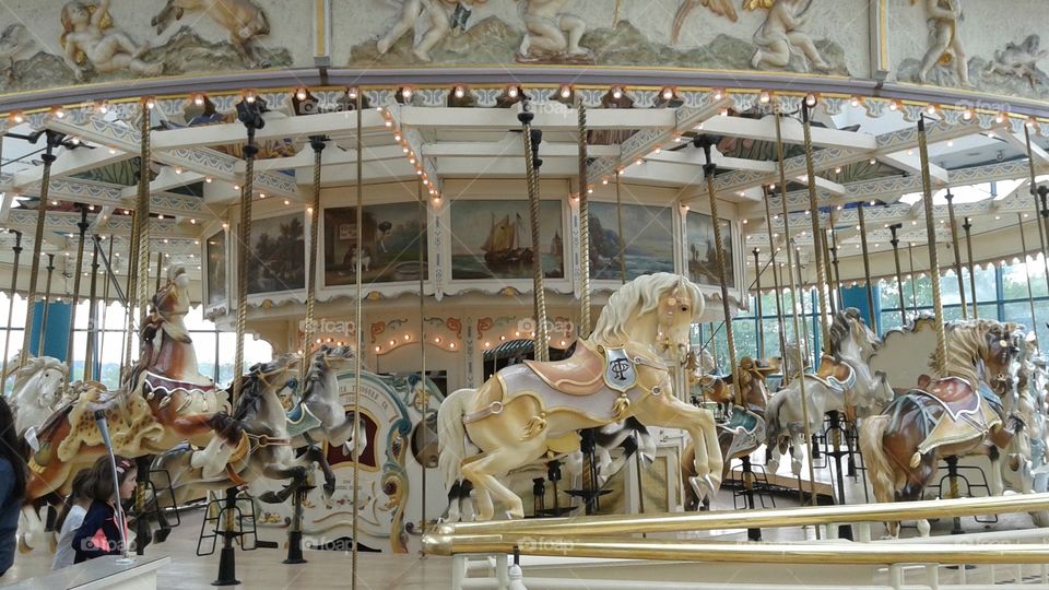 Carnival, Carousel, Indoors, People, Exhibition