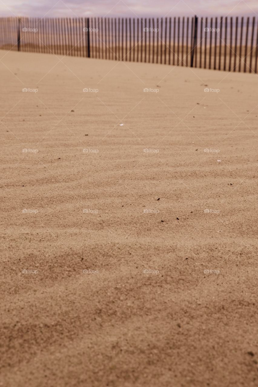 Sand Leading To A Fence On The Beaches Of Long Island New York, Sandy Beach Photography, Jones Beach New York Photography