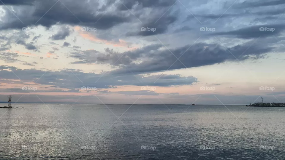 Clouds over the sea