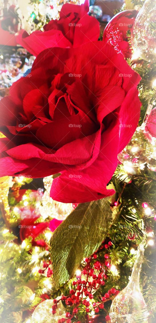 Red rose Christmas tree