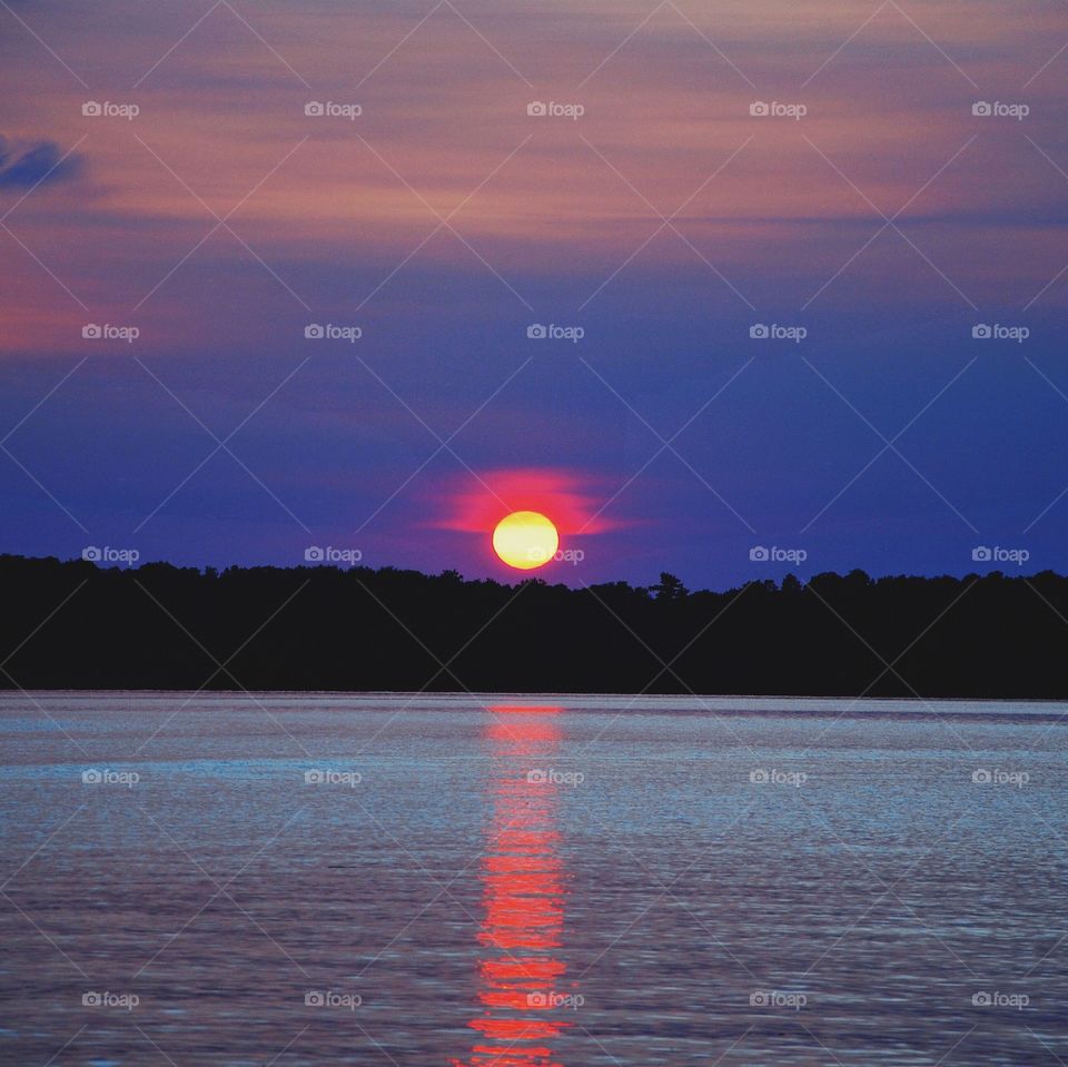 Sunset over the lake