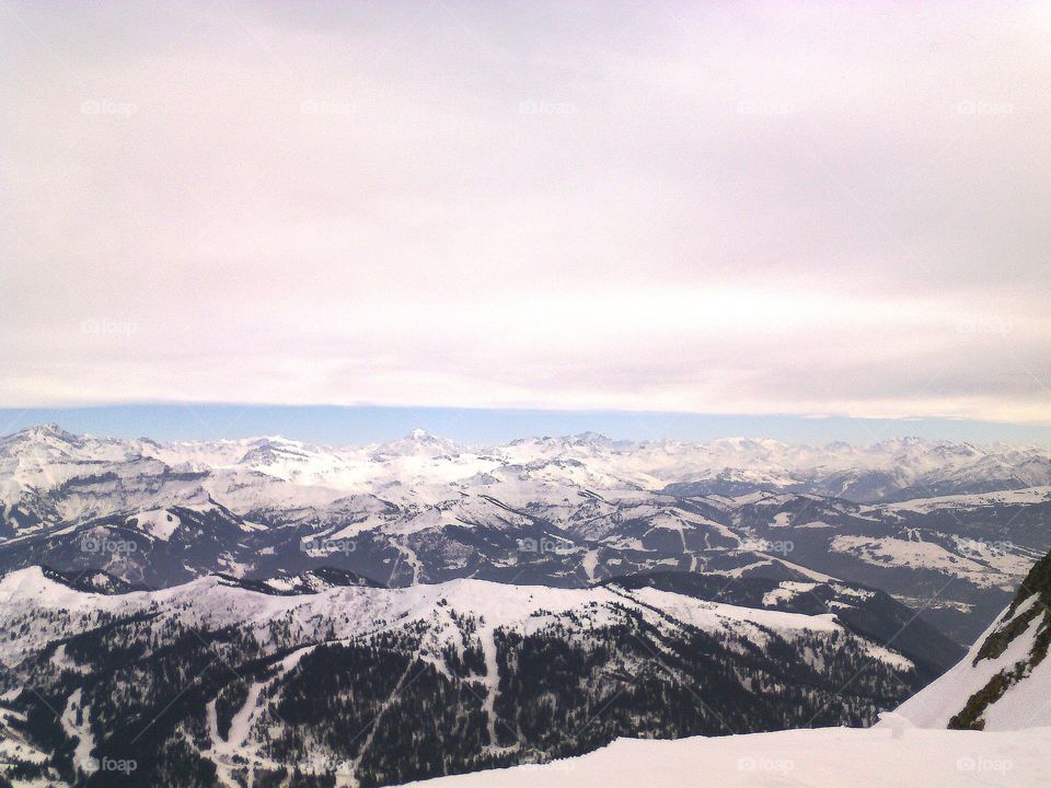 High alpin mountain view on wonderful landscape