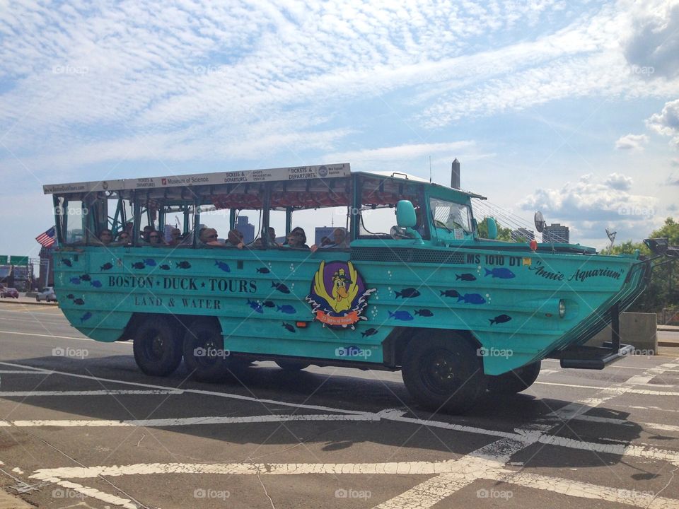 Amphibious vehicle in Boston. Amphibious vehicle in Boston