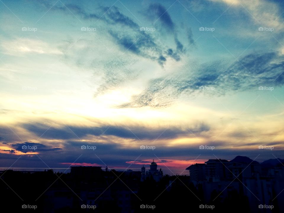 perfect view from the balcony. amazing sunset and sky
