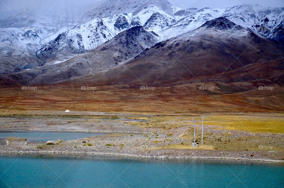 Tibetan view from bus window 