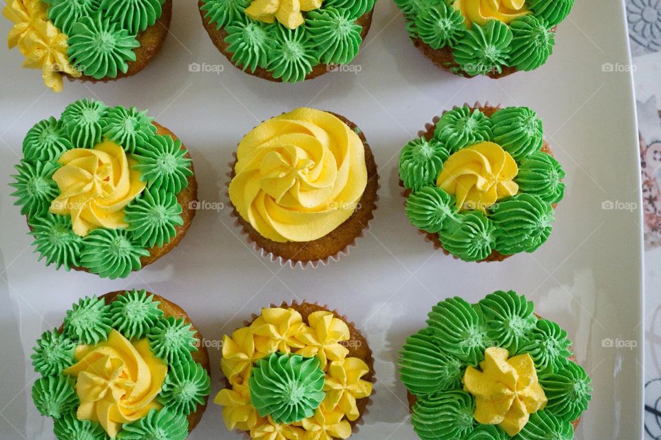 cupcakes with homemade decorations