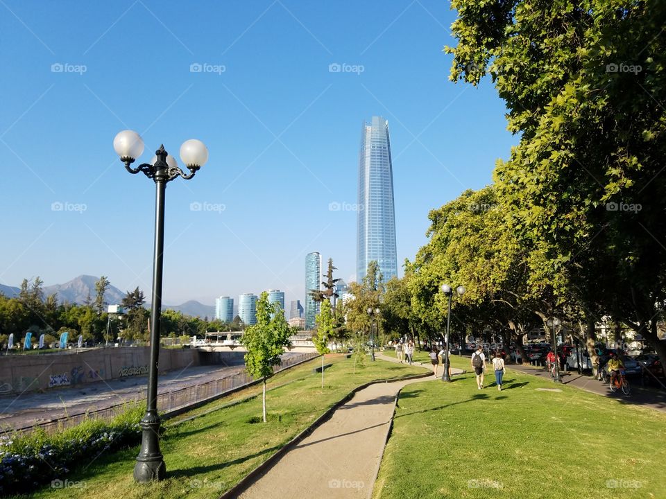 Riverside park in Santiago Chile