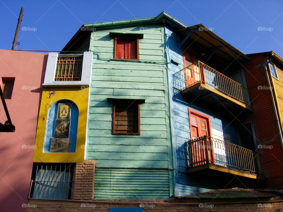 Balconies . Bright Buildings in Palermo