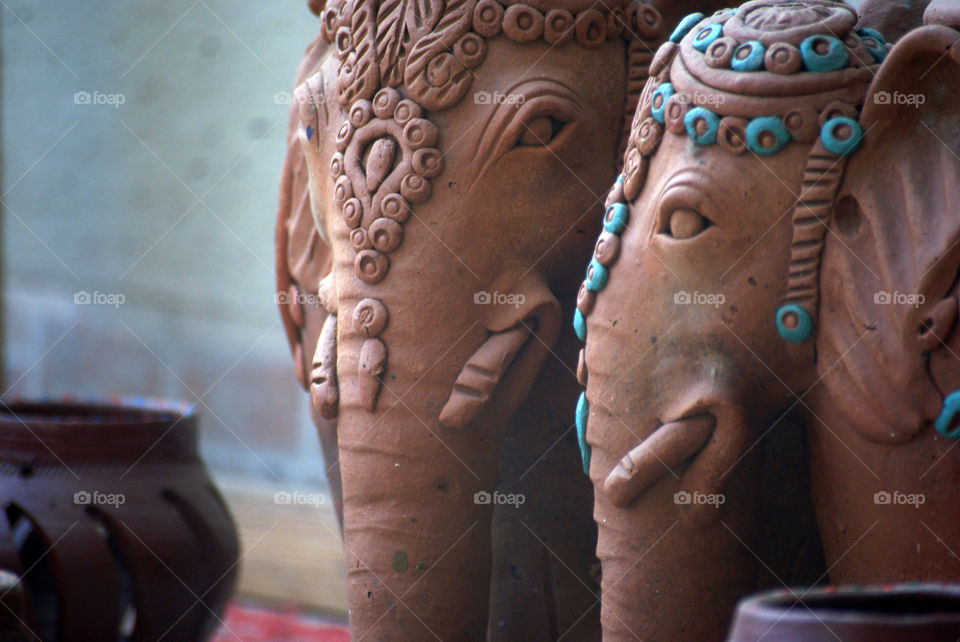 Two clay flower pots in the shape of an elephant couple - some things are a joy, no matter how long they have been with you.