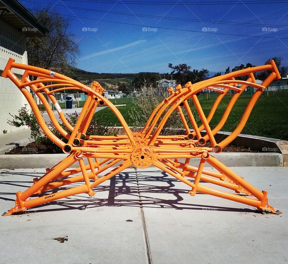 Abstract Bike Rack made of Bicycle Frames
