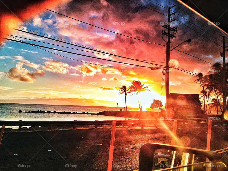 sunset driving hawaii by gtmagoo57